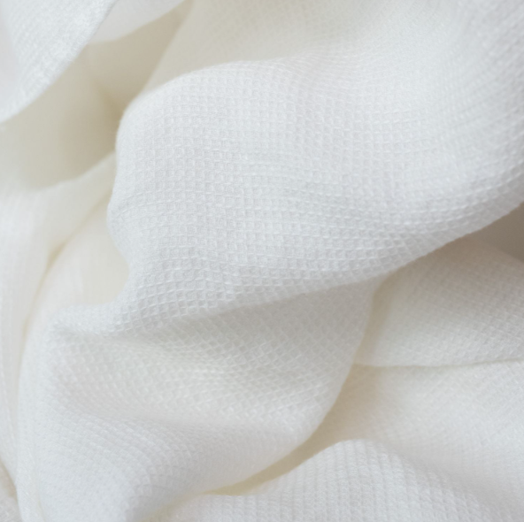 Peshqir lino me teksturë "Fine Waffle" - White
