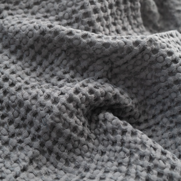 Peshqir “Honeycomb Waffle” prej lino & pambuku - Dark Gray