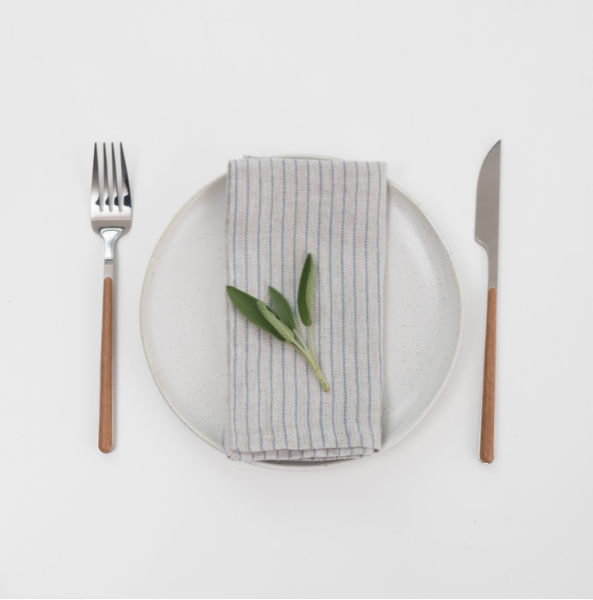 Set Pecetash – Grey Blue Pinstripe (2 copë)