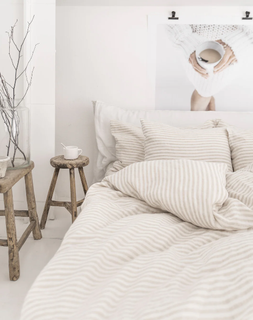 Set Premium – 100% Liri me Vija Natyrale dhe të Bardha (Stone-Washed)