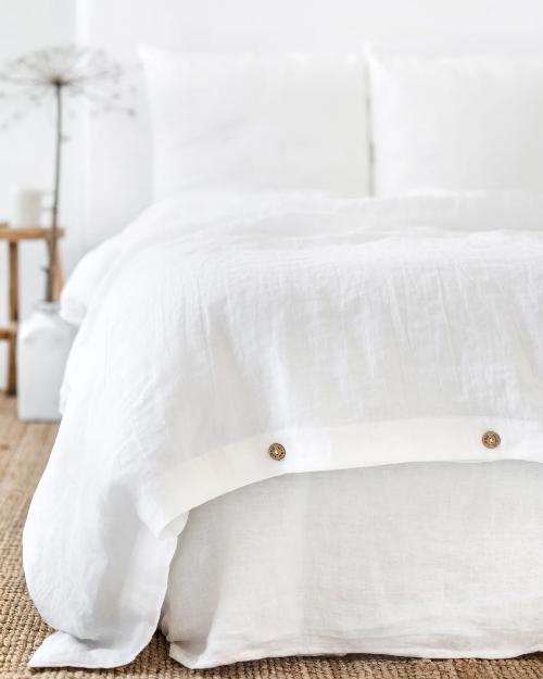 Set Premium Mbulesë Jorgani 100% Liri i Bardhë (3 Copë)