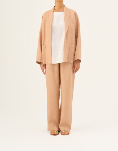 Pantallona Lino Willow – Maple Sugar