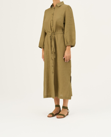 Fustan Lino Rhapsody – Olive Khaki