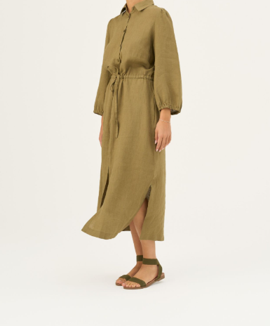 Fustan Lino Rhapsody – Olive Khaki