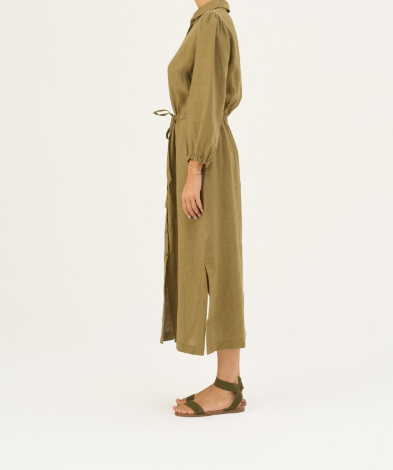 Fustan Lino Rhapsody – Olive Khaki