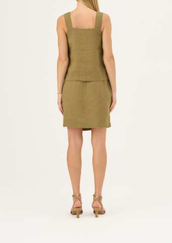 Bluzë Lino Polka – Olive Khaki