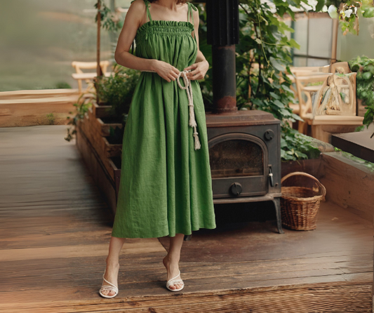Fustan Lino Ballade – Foliage Green