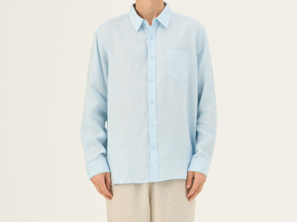 Këmishë Lino Larch – Baby Blue