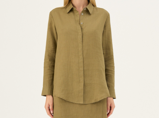 Këmishë Lino Azalea – Olive Khaki