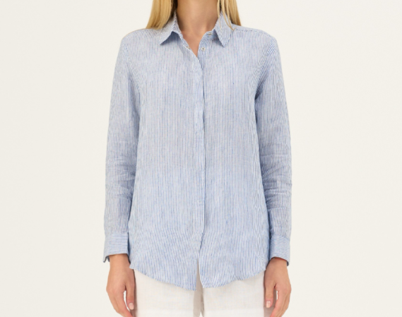 Këmishë Lino Azalea – Blue White Stripes