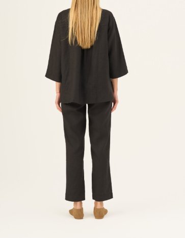 Bluzë Lino Bilberry - Black
