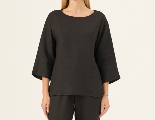 Bluzë Lino Bilberry - Black