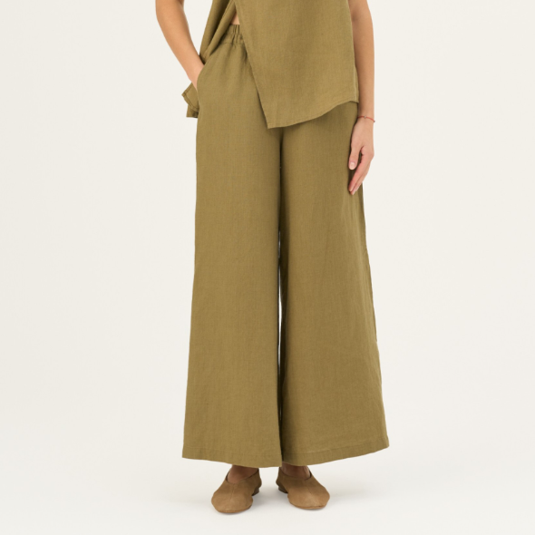 Pantallona Lino Zayn – Olive Khaki