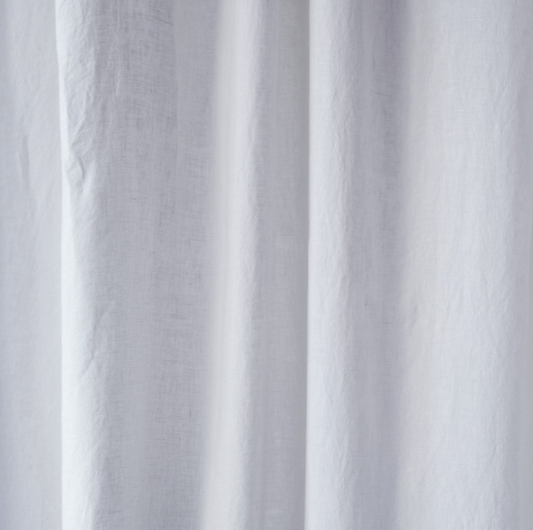 Set me 2 perde lino “Optical White” me tunel për shufër