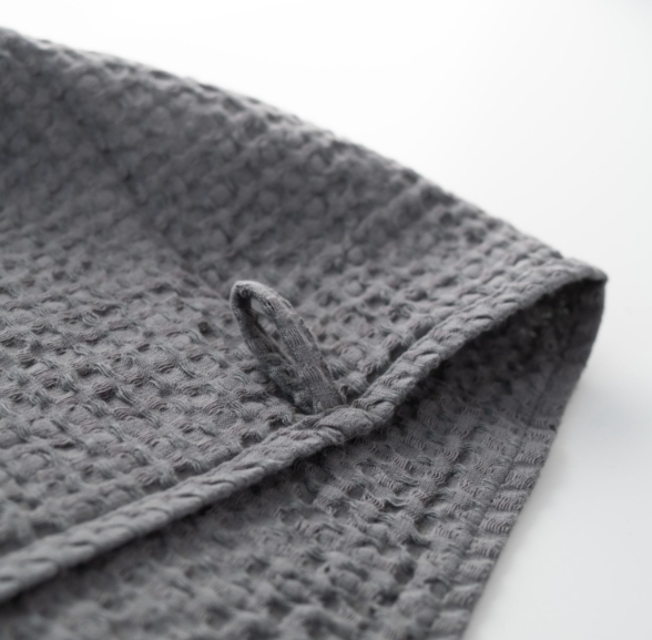 Peshqir “Honeycomb Waffle” prej lino & pambuku - Dark Gray