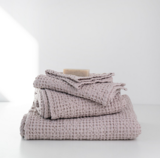 Peshqir “Honeycomb Waffle” prej lino & pambuku - Soft Pink