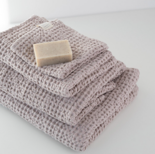 Peshqir “Honeycomb Waffle” prej lino & pambuku - Soft Pink