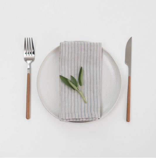 Set Pecetash – Grey Blue Pinstripe (2 copë)