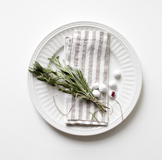 Peceta Tavoline – Natural White Stripes (Set 2 copë)