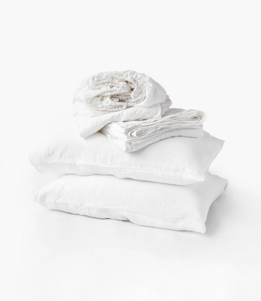 Set Hotelieri Premium – 100% Liri i Bardhë (Stone-Washed)