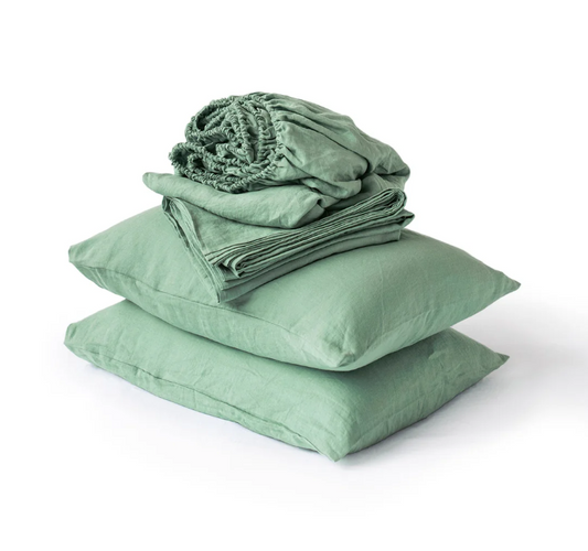 Set Hotelieri Premium – 100% Liri Jeshile Matcha (Stone-Washed)