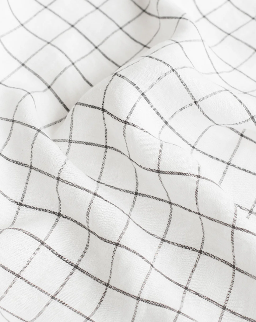 Set Hotelieri Premium – 100% Liri me Kuadrate Gri të Errët (Stone-Washed)