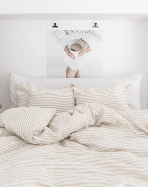 Set Premium – 100% Liri me Vija Natyrale dhe të Bardha (Stone-Washed)