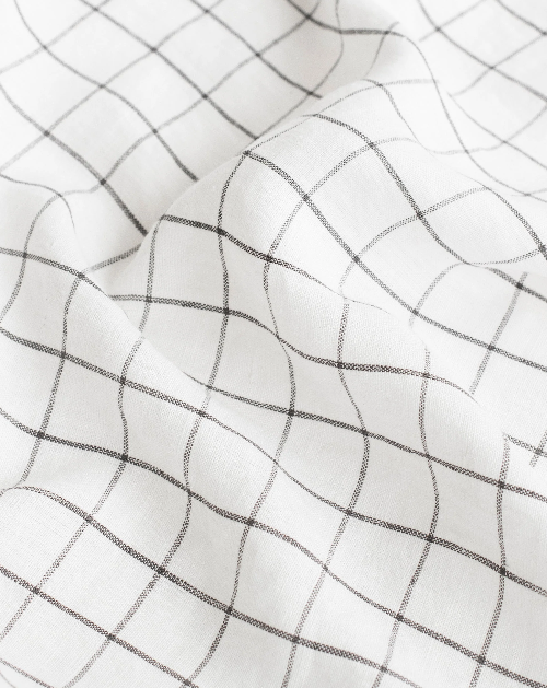 Set Premium Mbulesë Jorgani 100% Liri me Kuadrate Gri të Errët (3 Copë)