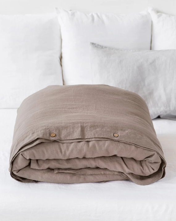 Mbulesë Jorgani Premium 100% Liri ngjyrë Moka (Mocha)