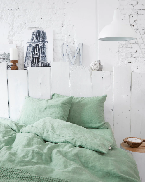 Mbulesë Jorgani Premium 100% Liri Jeshile Matcha