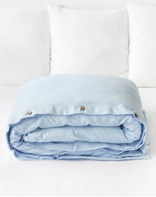 Mbulesë Jorgani Premium Liri-Pambuk Bojëqielli (Sky Blue)